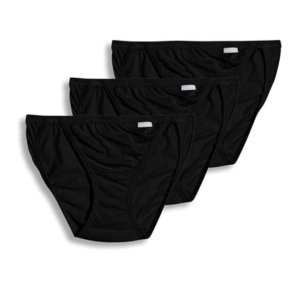 Jockey Ropa interior femenina Elance String Bikini - Paquete de 3, negro, 6