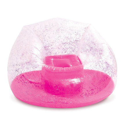 Three Cheers for Girls by Make It Real - Pink Glitter Confetti Chairs - Inflatable Lounge Chair for Kids - Comfortable & Portable Blow Up Chair Perfect for Outdoors, Bedrooms, Game Room, Dorms & More!