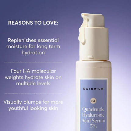 Naturium Quadruple Hyaluronic Acid Serum 5% with Pure Hyaluronic Acid At Four Molecular Weight Levels