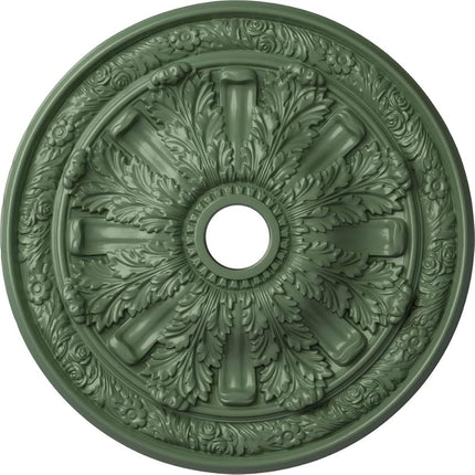 Ekena Millwork CM30FLAGF 30" OD x 3 ID x 3 1/4 P Flagstone Ceiling Medallion (fits Canopies up to 3 7/8), Hand-Painted, Athenian Green