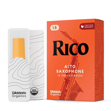 Rico Alto Saxophone Reeds - 1 1/2 Strength - Box of 10