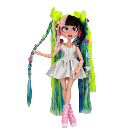 VIP Girls Hair Makeover Megan Fashion Doll with 11" Colorful Long Styling Hair and 5 Accessories Fashion Toy, Girls and Boys Ages 5 and Up, 10 Inch Doll