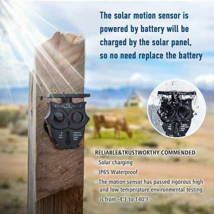 1/2 Mile Long Range Solar Wireless Driveway Alarm System IP65 Weatherproof Outdoor Motion Detectors&Sensor 120dB Siren Sound Light Security Alert System Monitor&Protect Outdoor/Indoor Property(1R2S)