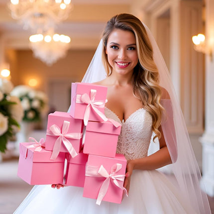 GP SUP 12 Pcs Mixed Color Gift Boxes with Lids, Multicolor Storage Box for Presents Birthday Bridesmaid Wedding Valentines Party (6x6x6 Inch)