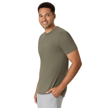Hanes Men's Originals Lightweight T-Shirt, Crewneck T-Shirts for Men, Tri-Blend Tee, Fatigue Green, Large