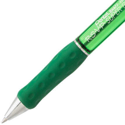 Bolígrafo Pentel RSVP Super RT, (0.7mm) Trazo Fino, Tinta Surtida, (DPSV), paquete de 4 - BX477BP4M1
