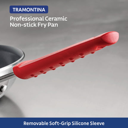 Tramontina 12 Inch Large Professional Non Stick Ceramic Frying Pan, Thick Aluminum Frying Pan with Non Stick Coating PFAS/PFOA Free, Dishwasher and Oven Safe,