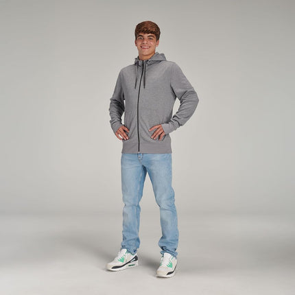 CHAMPRO Men's Lineup Fleece Zip Up Hoodie Heather Gray