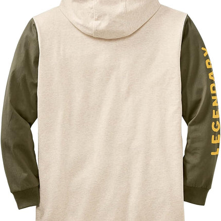 Legendary Whitetails Men's Backcountry Insect Repellent Hooded T-Shirt, Oatmeal Heather, Small