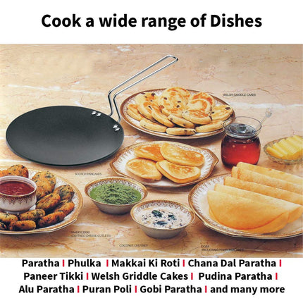 Futura Non-Stick Concave Tava Griddle 4.06mm Thick with Steel Handle, 8.5-Inch