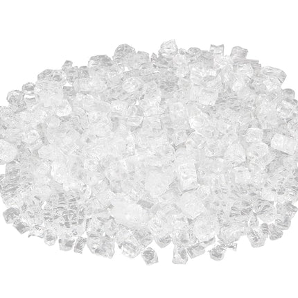 Premium Sparkling Reflective Tempered Fire Glass for Outdoor Fireplace Gas or Propane Fire Pits Easy to Install & Stimulate Viewing Experience - 10 Lbs - Crystal Clear
