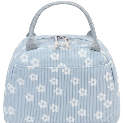 Bluboon Lunch Bag for Women Men Cute Corduroy Lunch Tote Bags Reusable Insulated Lunch Box Large Capacity Reusable Insulated Cooler for Work Picnic or Travel