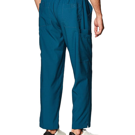 WonderWink Men's Flat Front Cargo Pant, Caribbean Blue, X-Large Tall