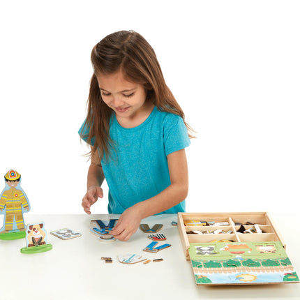 Set de Muñecas Magnéticas de Madera de Melissa & Doug para Jugar a Disfrazarse por Profesiones