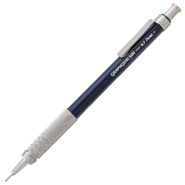 Pentel GraphGear 500 Mechanical Drafting Pencil, (0.7mm), Medium Line, Blue Barrel, Pack of 4 (PG527BP4C)
