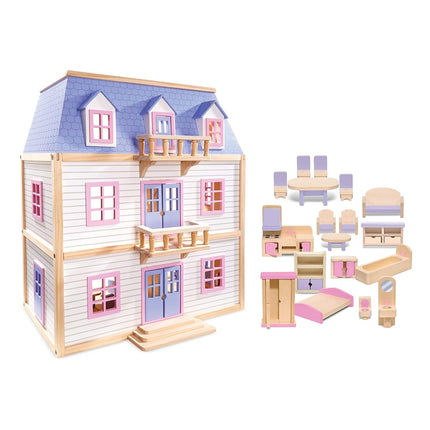 Melissa & Doug Wooden Multi-Level Dollhouse SIOC