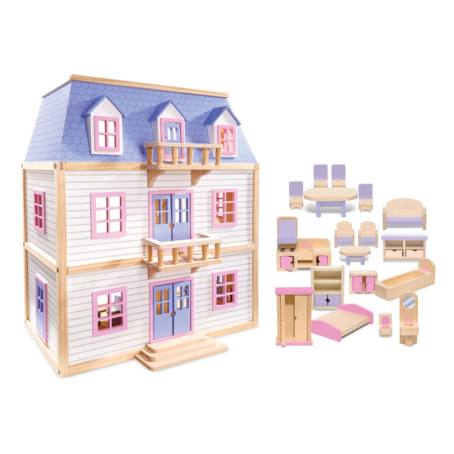 Melissa & Doug Wooden Multi-Level Dollhouse SIOC