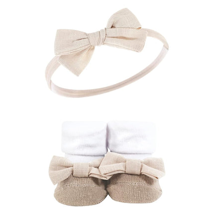 Coffret cadeau bandeau et chaussettes Hudson Baby pour bébé fille, couleurs classiques neutres, taille unique