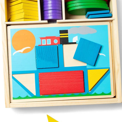 Melissa & Doug Beginner Wooden Pattern Blocks Educational Toy