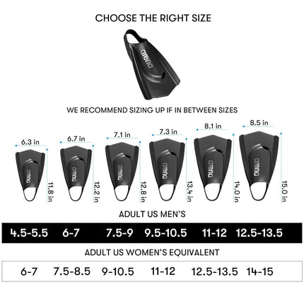 Arena Unisex Adult Comfortable Lightweight Swim Training Fins for Men and Women Silicone Short Blade Flippers Open Heel Design, Pink, 9.5-10.5