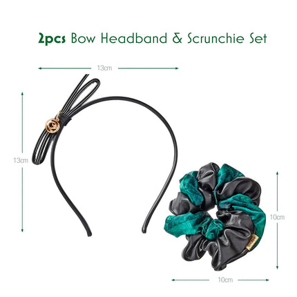 Scunci by Conair Wicked Bow Headband & Twist scrunchie set - hair accessories - hair accessories for girls - gifts for her 2PK