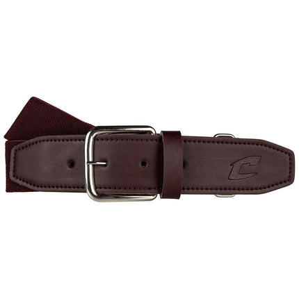 Champro Leather Baseball Belt, Maroon, 1-1/4"