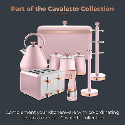 Tower T847004PNK Electric Salt and Pepper Mills, Battery Operated with Adjustable Ceramic Grinders, Pink and Rose Gold