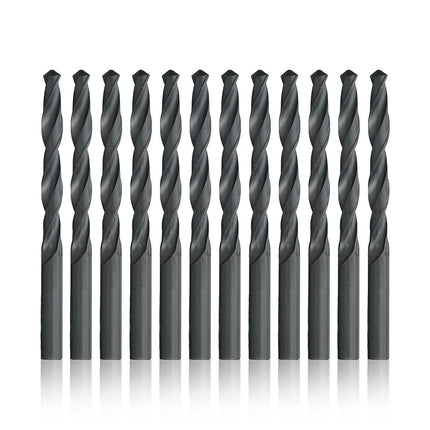 Drill America - DWDN3/16P12 3/16" High Speed Steel Black Oxide Drill Bit (Pack of 12), DWDN Series