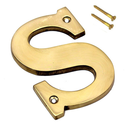 esplanade Brass House Hotel Door Name - Wall Door Plaque Alphabet Letter "Z" - 4" Inches ("S" Alphabet - 4)