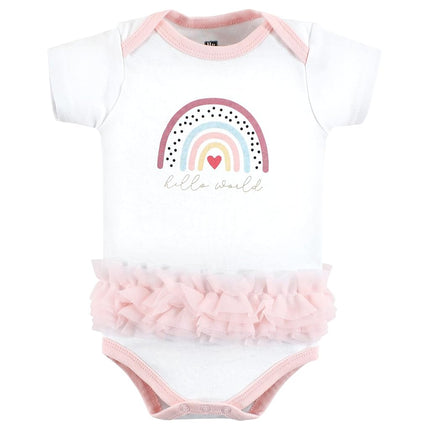 Lot de 3 bodys Hudson Baby en coton, motif arc-en-ciel moderne, 9-12 mois