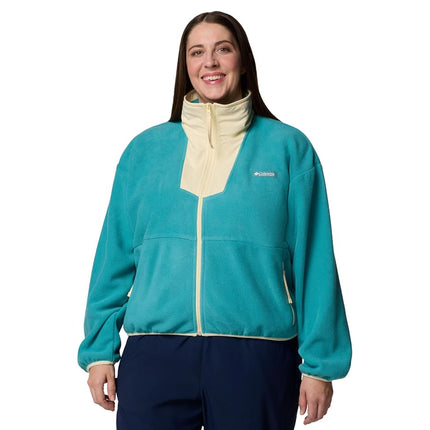 Columbia Women's Sequoia Grove Full Zip Fleece, Teal/Lemon Wash, Large
