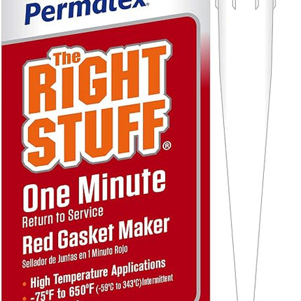Permatex 34425 Sellador de juntas de alta temperatura Right Stuff 1 Minute Red, 5 oz