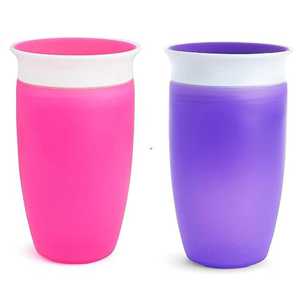 Vaso antiderrame 360° Miracle de Munchkin - Rosa/Naranja - 295 ml - 2 unidades - de Munchkin