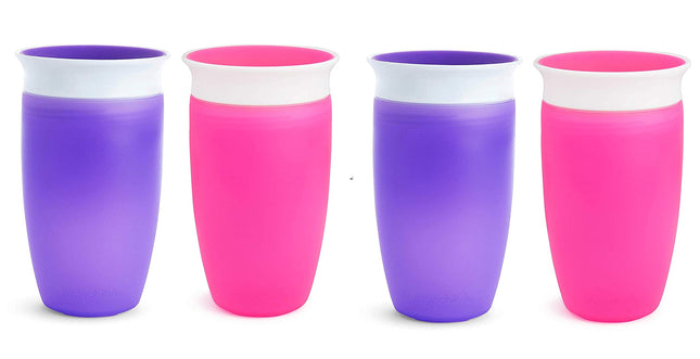 Vaso antiderrame 360° Miracle de Munchkin - Rosa/Naranja - 295 ml - 2 unidades - de Munchkin