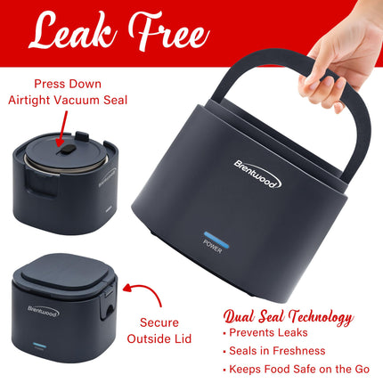 Brentwood 110V 50W 0.6L Portable Leakproof Electric Lunch Box Food Warmer (Blue)