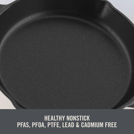 Zakarian by Dash 11" Nonstick Cast Iron Grilling & Roasting Pan for Vegetables, Meats, Seafood & More - Grey