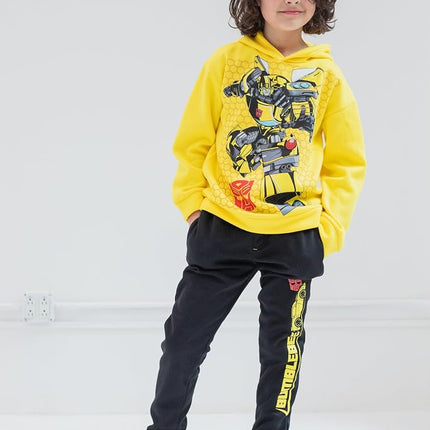 Transformers Optimus Prime Bumblebee Hoodie Sweatpants for Toddlers to Big Kids, yellow / black, 2 Years