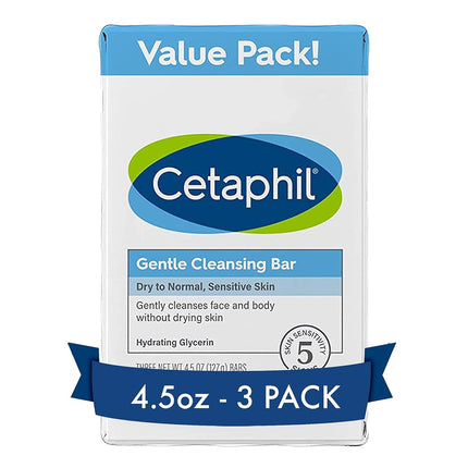 Cetaphil Gentle Cleanser Bar, 4.5-Ounce Bar (Pack 