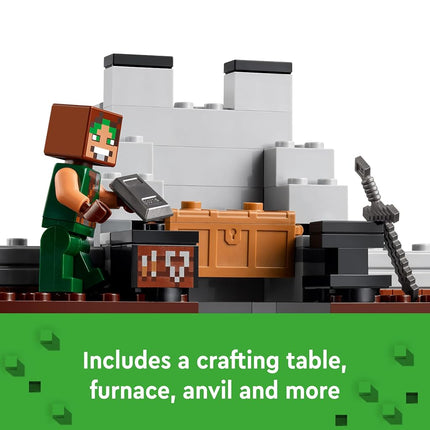 LEGO Minecraft The Wolf Stronghold - Castle Toy with a Character, 2 Skeleton Figures & 2 Wolves, plus Accessories incl. a Crafting Table - Gamer Gift for 8+ Year Old Boys & Girls - 21261