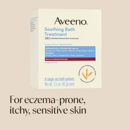 Aveeno Soothing Bath Treatment For Itchy, Irritated Skin, 8 Count