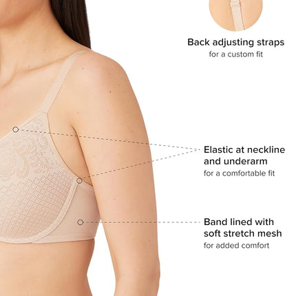 Wacoal Women's Visual Effects Underwired Minimiser Bra, Sand, 36C