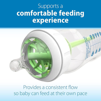 Dr. Brown’s Natural Flow® Y-Cut Wide-Neck Baby Bottle Silicone Nipple, Ideal for Thicker Liquids, 9m+, 100% Silicone Bottle Nipple, 6 Pack