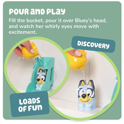 Toomies Bluey’s Waterslide, Bath Toy for Toddlers, Water Play, Moving Eyes, Fine Motor Skill Development, Suction Cup Attachment, For Ages 18 Months+, Durable and Safe Bath Toy for Kids