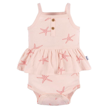 Gerber Baby Girls Multi-pack Sleeveless Onesies Bodysuit, Green Foral, 12 Months