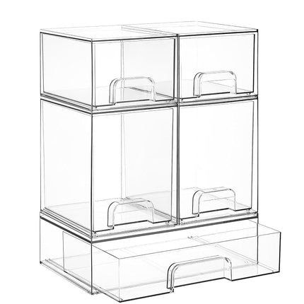 Vtopmart Clear Plastic Stackable Storage Drawers S
