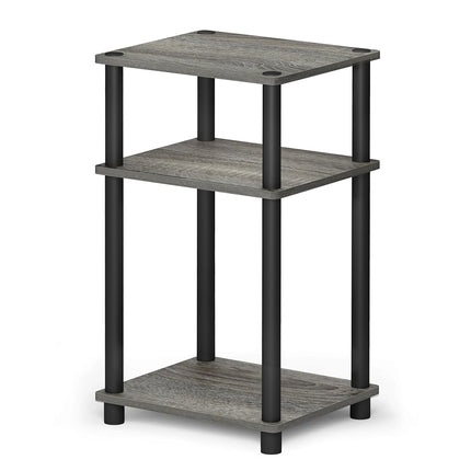Furinno JUST Side Table, 3-Tier End Table, Open Shelves Night Stand, Bedside Table, Toolless Assembly, for Living Room, Bedroom, French Oak