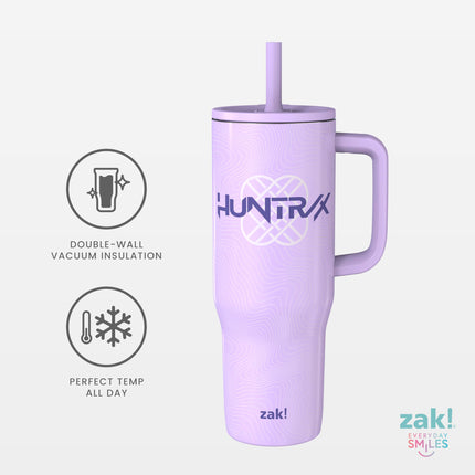 Zak Designs Kpop Demon Hunters Gobelet de voyage Sutton pour les déplacements, 887 ml en acier inoxydable avec isolation sous vide, paille en silicone et poignée de transport pour boissons froides (Huntrix)