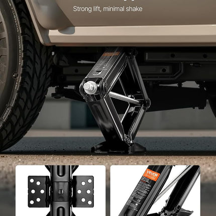VEVOR 5000 lbs RV Scissor Jacks, 4-23.4 in RV Stabilizer Leveling Scissor Jacks, Set of 4, Heavy Duty Stabilizer Jack with Crank Handle, Socket and Bubble Levels, Not Easily Bent or Deformed