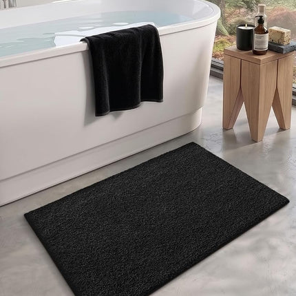 Color&Geometry Large Bath Mats for Bathroom Non Slip, 24"x36" Black Bathroom Rugs, Absorbent, Soft, Washable, Microfiber Bath Rug Shower Mat