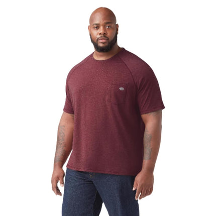 T-shirt à manches courtes et poche rafraîchissant Dickies pour homme, Bordeau chiné, 4TG